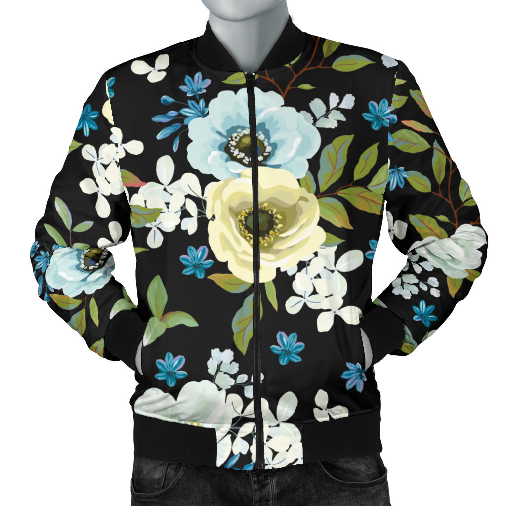 Anemone Pattern Print Design AM03 Men Bomber Jacket