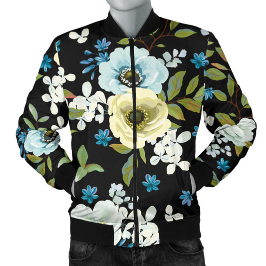 Anemone Pattern Print Design AM03 Men Bomber Jacket