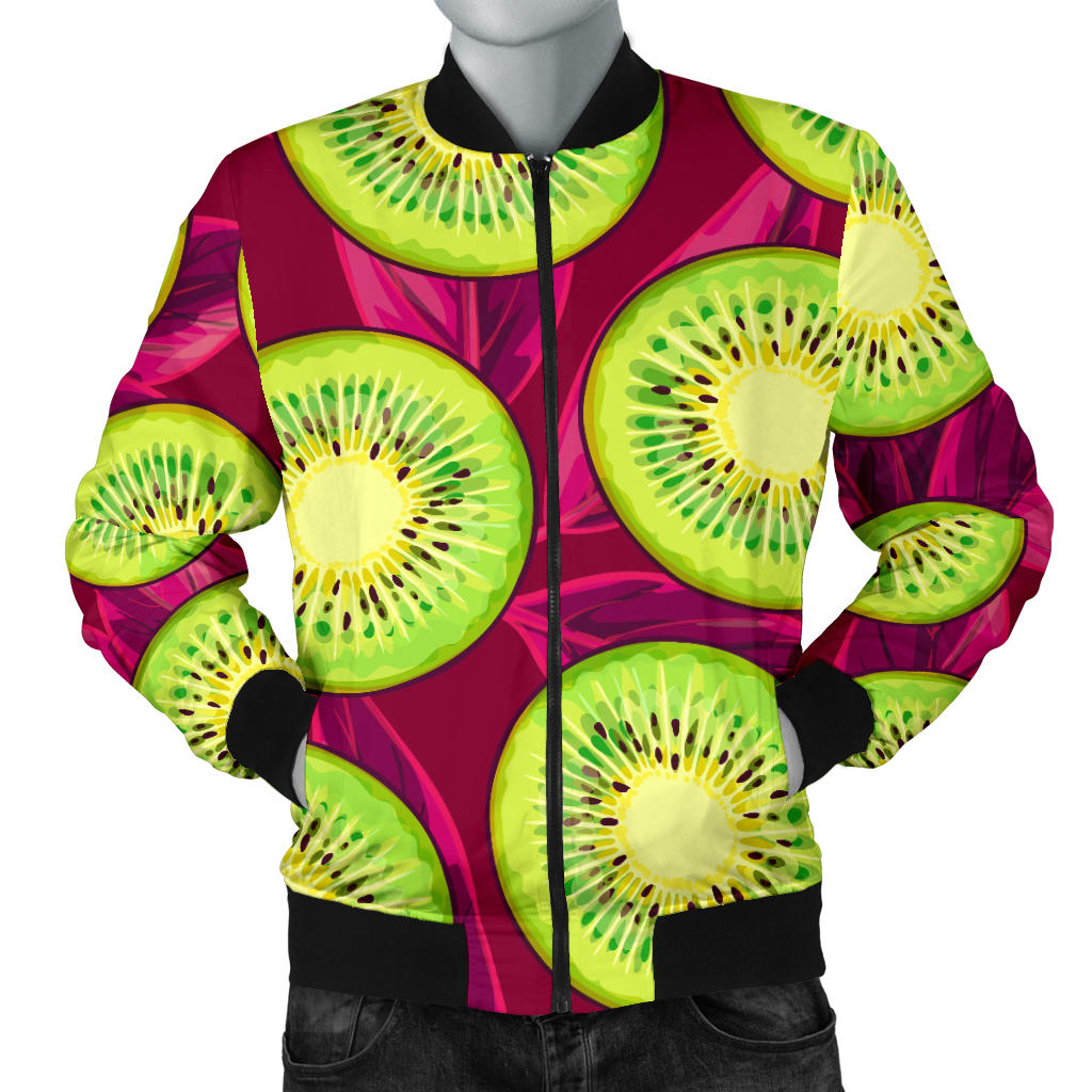 Kiwi Pattern Print Design KW05 Men Bomber Jacket