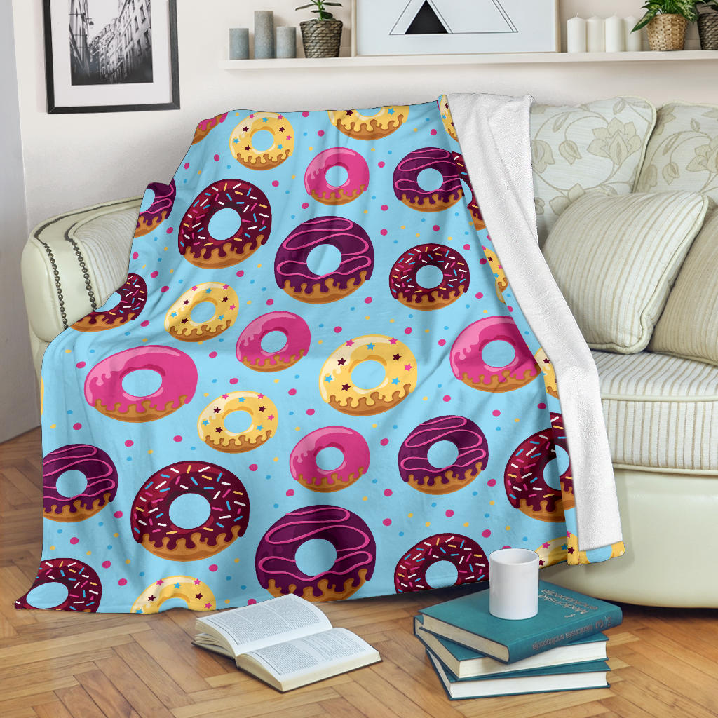 Donut Pattern Print Design DN07 Fleece Blanket