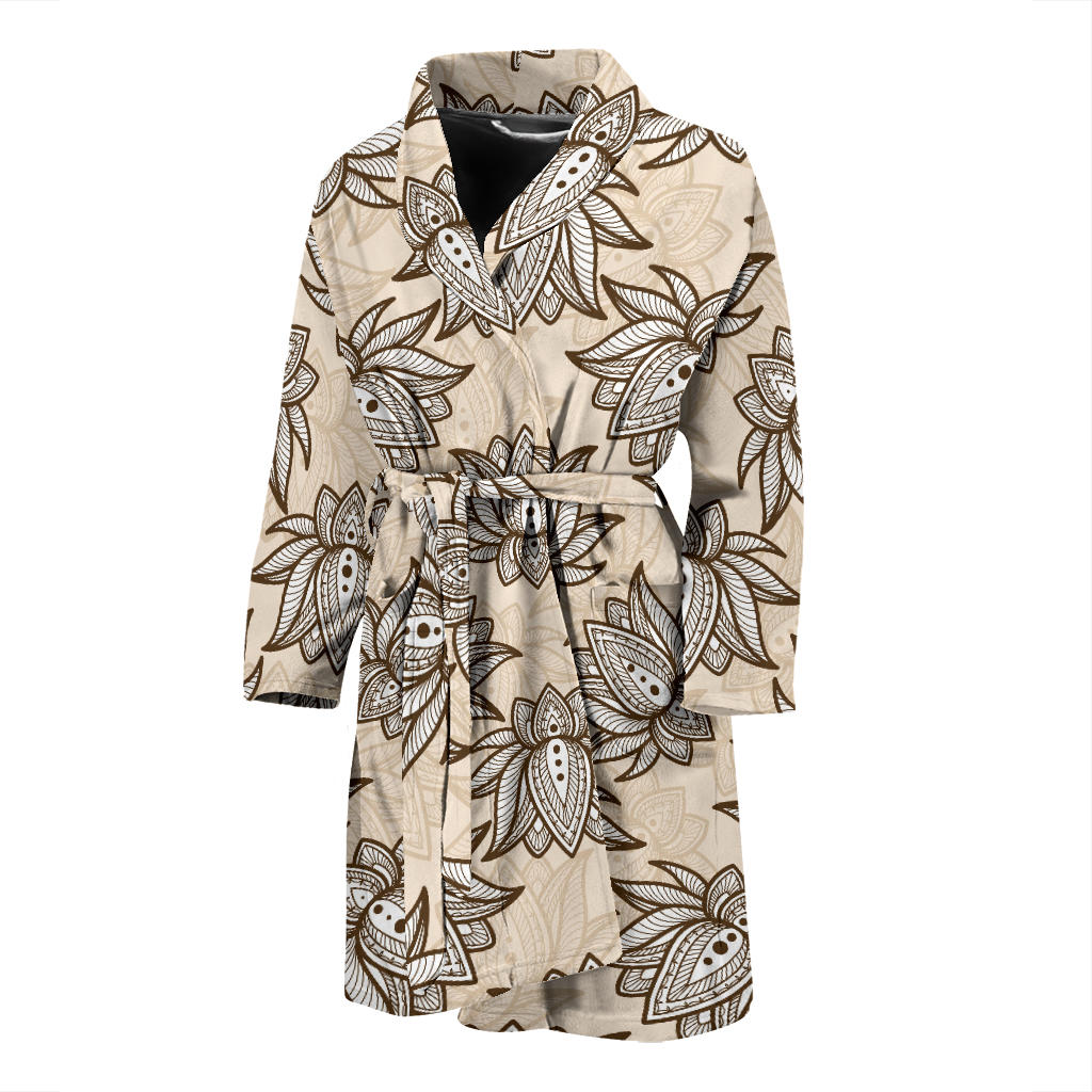 Lotus Boho Pattern Print Design LO05 Men Bathrobe