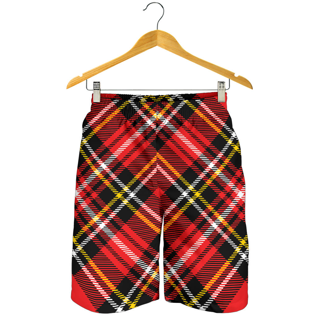 Plaid Red Pattern Print Design A03 Mens Shorts