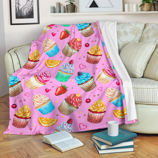 Cupcake Pattern Print Design CP05 Fleece Blanket