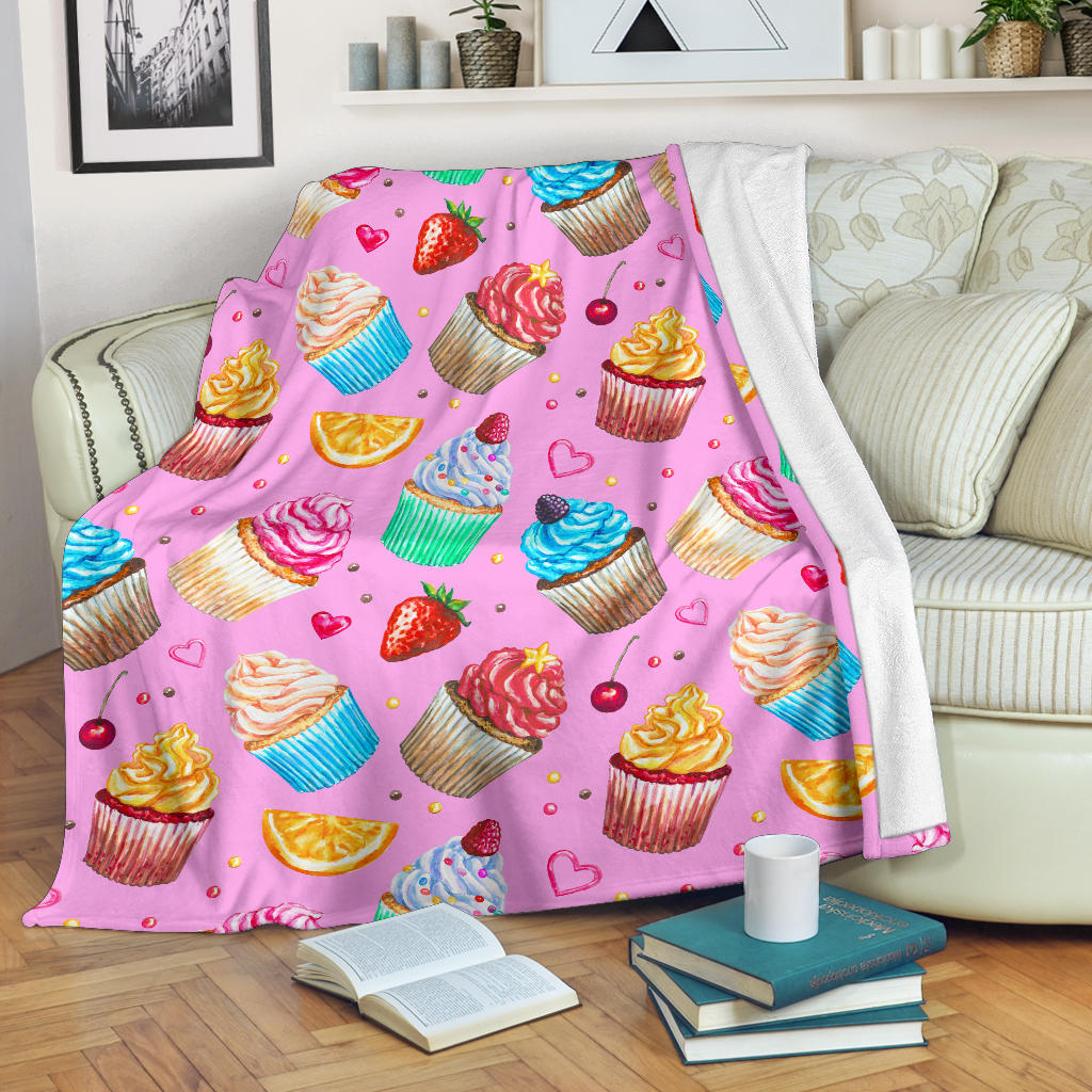 Cupcake Pattern Print Design CP05 Fleece Blanket