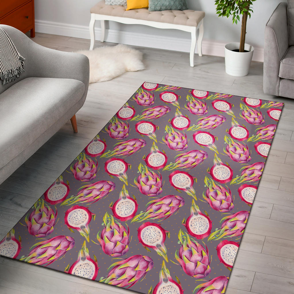 Dragonfruit Pattern Print Design DF03 Area Rugs