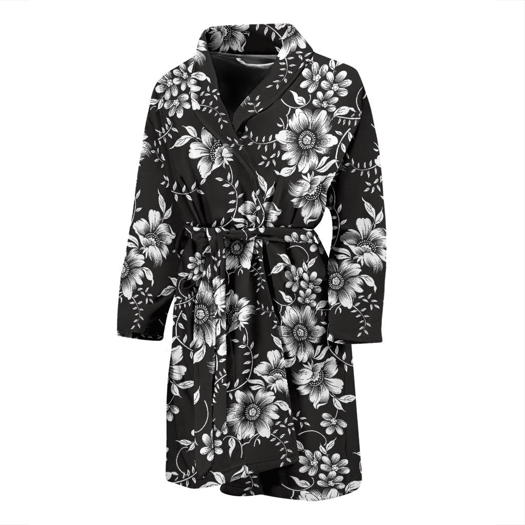 Gerberas Pattern Print Design GB02 Men Bathrobe