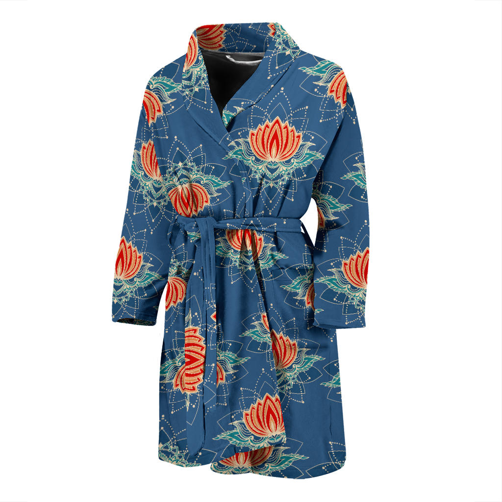 Lotus Boho Pattern Print Design LO07 Men Bathrobe