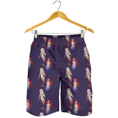 Mermaid Pattern Print Design 02 Mens Shorts