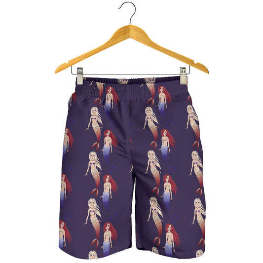 Mermaid Pattern Print Design 02 Mens Shorts