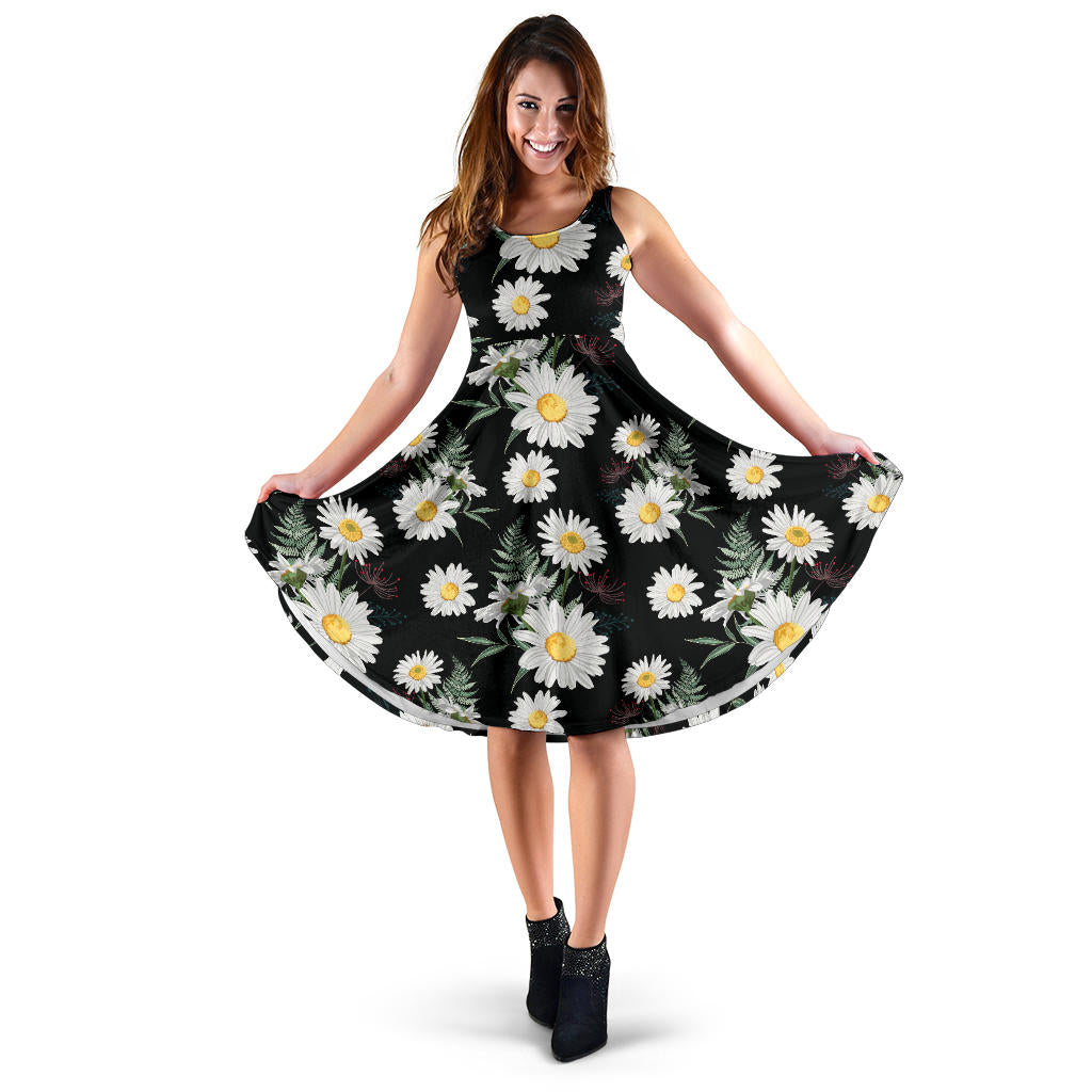 Daisy Pattern Print Design DS07 Midi Dress