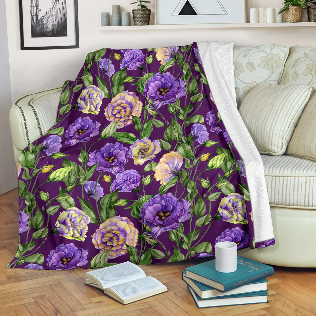 Lisianthus Pattern Print Design LT03 Fleece Blanket
