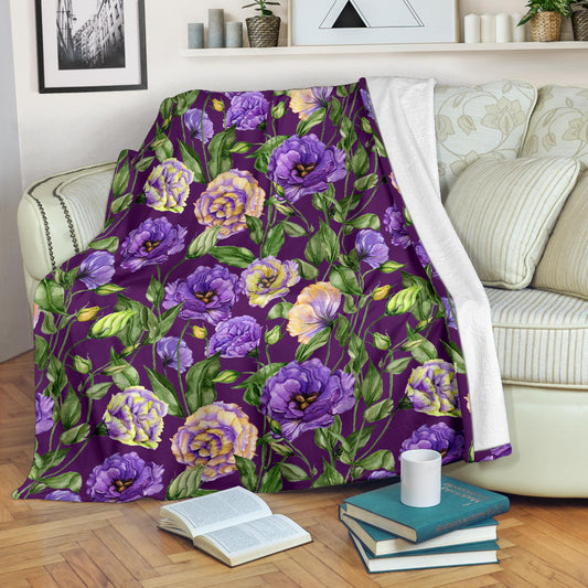 Lisianthus Pattern Print Design LT03 Fleece Blanket