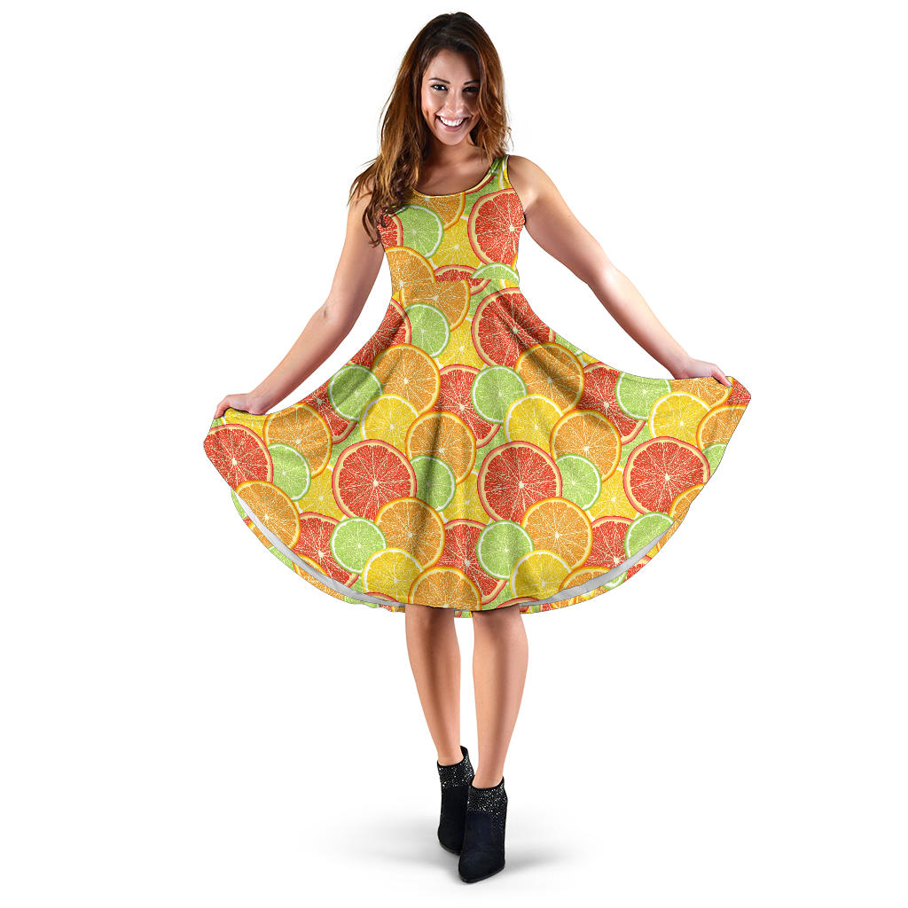 Grapefruit Pattern Print Design GF01 Midi Dress