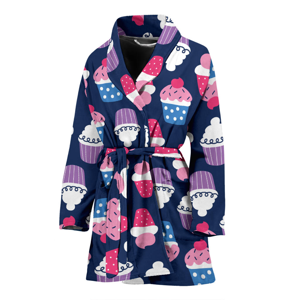 Cupcake Pattern Print Design CP04 Women Bathrobe