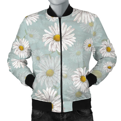 Daisy Pattern Print Design DS012 Men Bomber Jacket