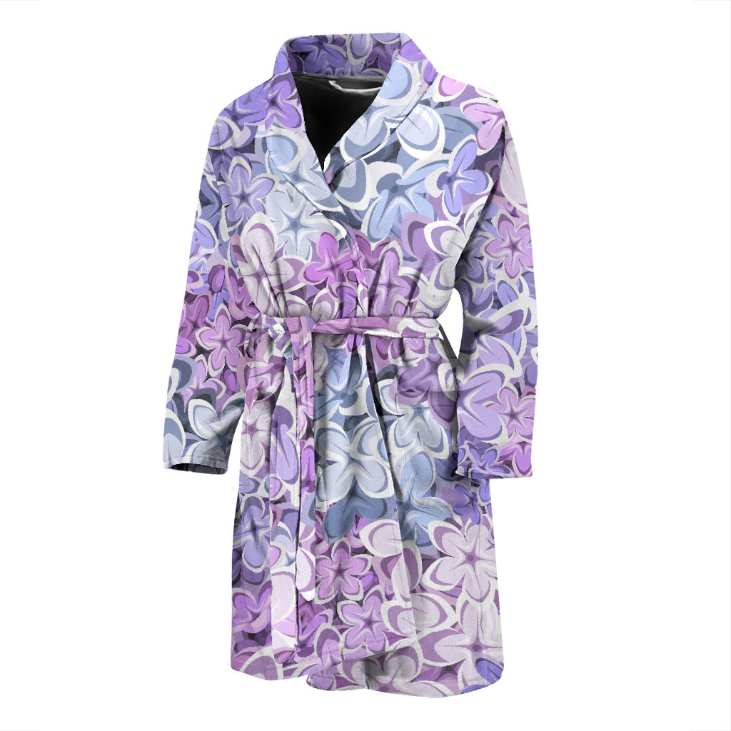 Lilac Pattern Print Design LI01 Men Bathrobe