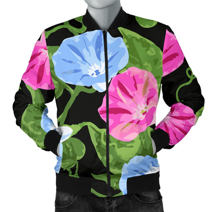Morning Glory Pattern Print Design MG04 Men Bomber Jacket
