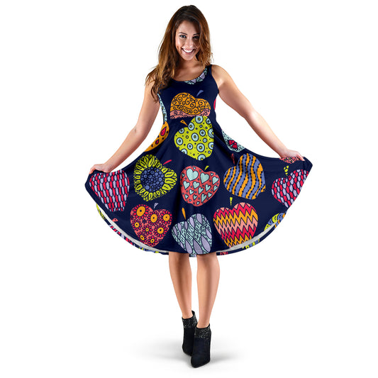 Apple Pattern Print Design AP05 Midi Dress