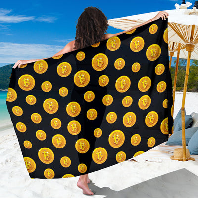 Bitcoin Pattern Print Design DO04 Sarong Pareo Wrap