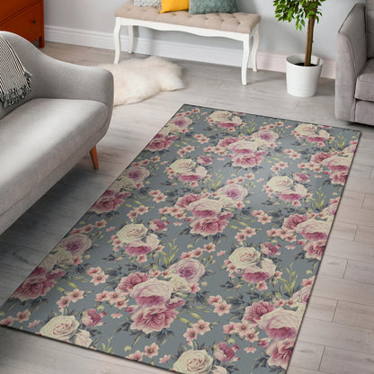 Peony Pattern Print Design PE05 Area Rugs