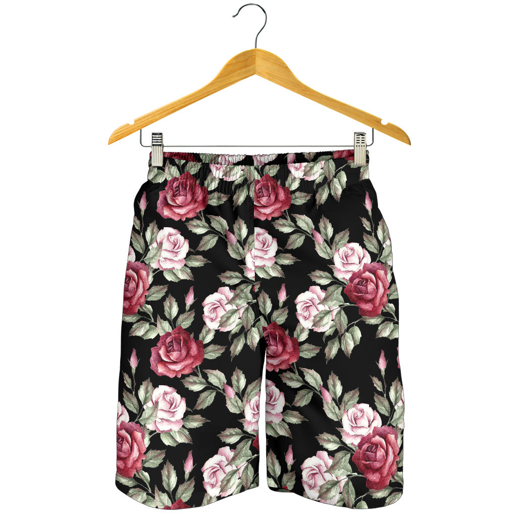 Rose Red Pink Pattern Print Design RO03 Mens Shorts