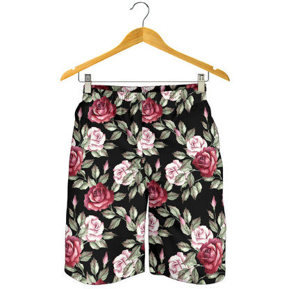 Rose Red Pink Pattern Print Design RO03 Mens Shorts
