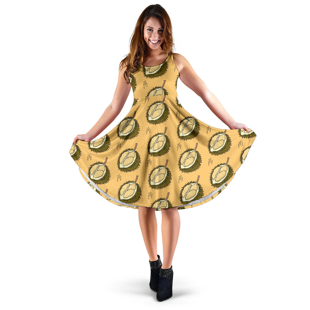 Durian Pattern Print Design DR02 Midi Dress