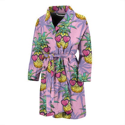 Pineapple Pattern Print Design PP06 Men Bathrobe