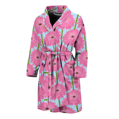 Gerberas Pattern Print Design GB01 Men Bathrobe