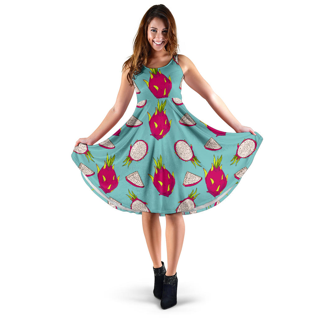 Dragonfruit Pattern Print Design DF01 Midi Dress