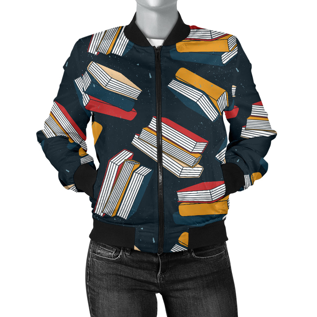 Book Pattern Print Design 07 Women's Bomber Jacket