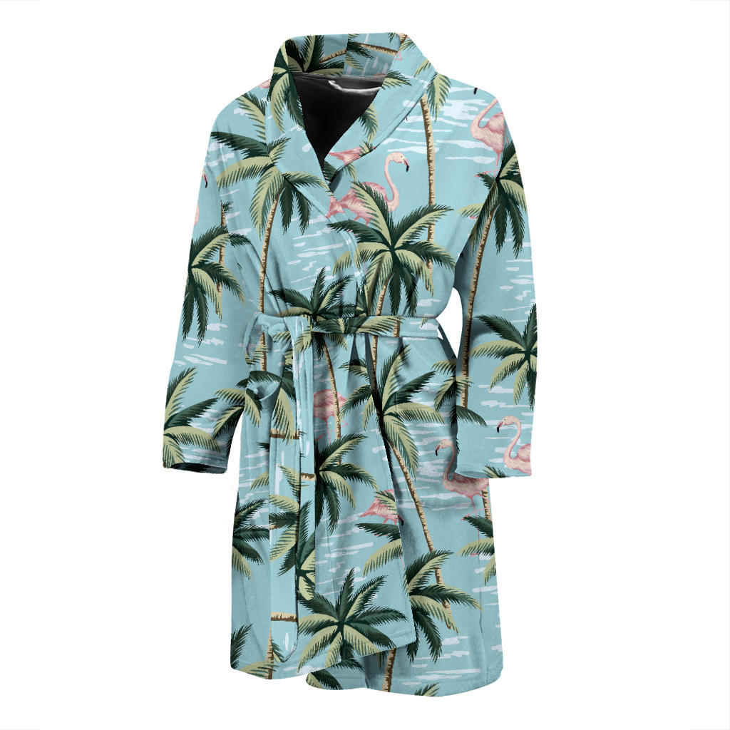 Palm Tree Pattern Print Design PT05 Men Bathrobe