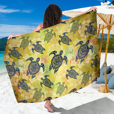 Hawaiian Turtle Tribal Design Print Sarong Pareo Wrap