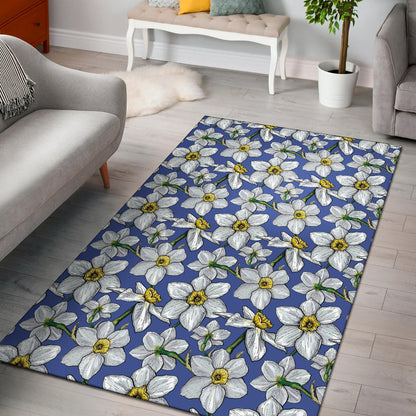 Daffodils Pattern Print Design DF08 Area Rugs