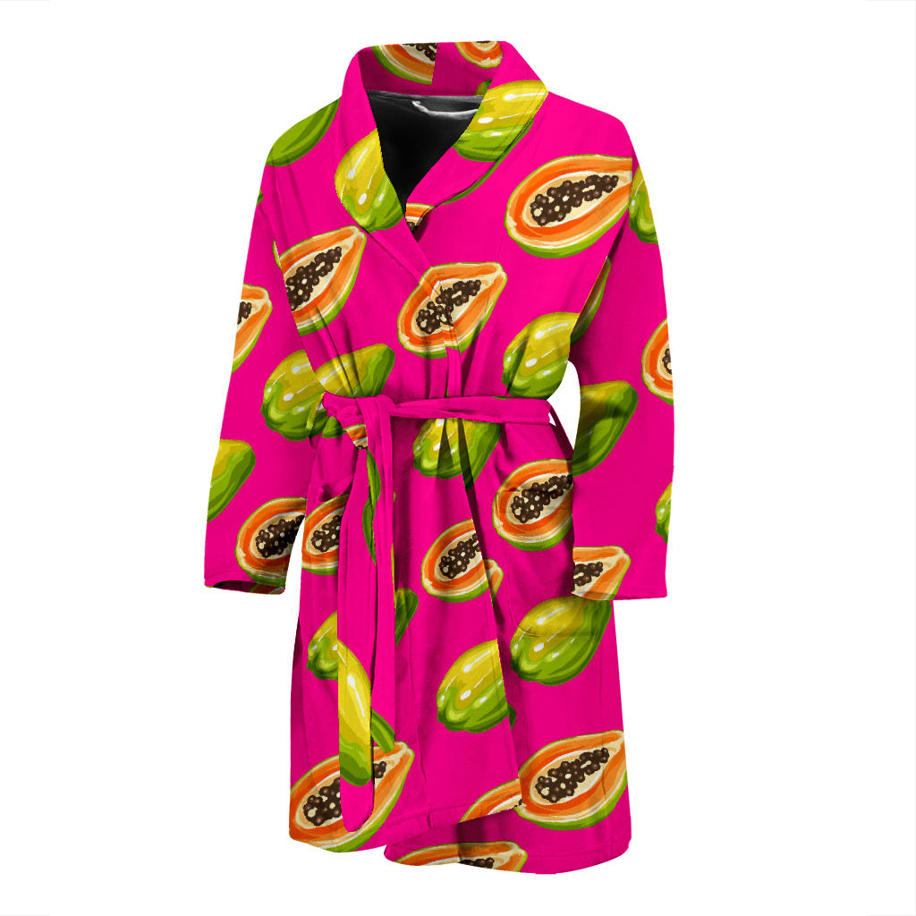 Papaya Pattern Print Design PP02 Men Bathrobe