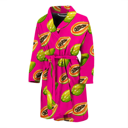 Papaya Pattern Print Design PP02 Men Bathrobe