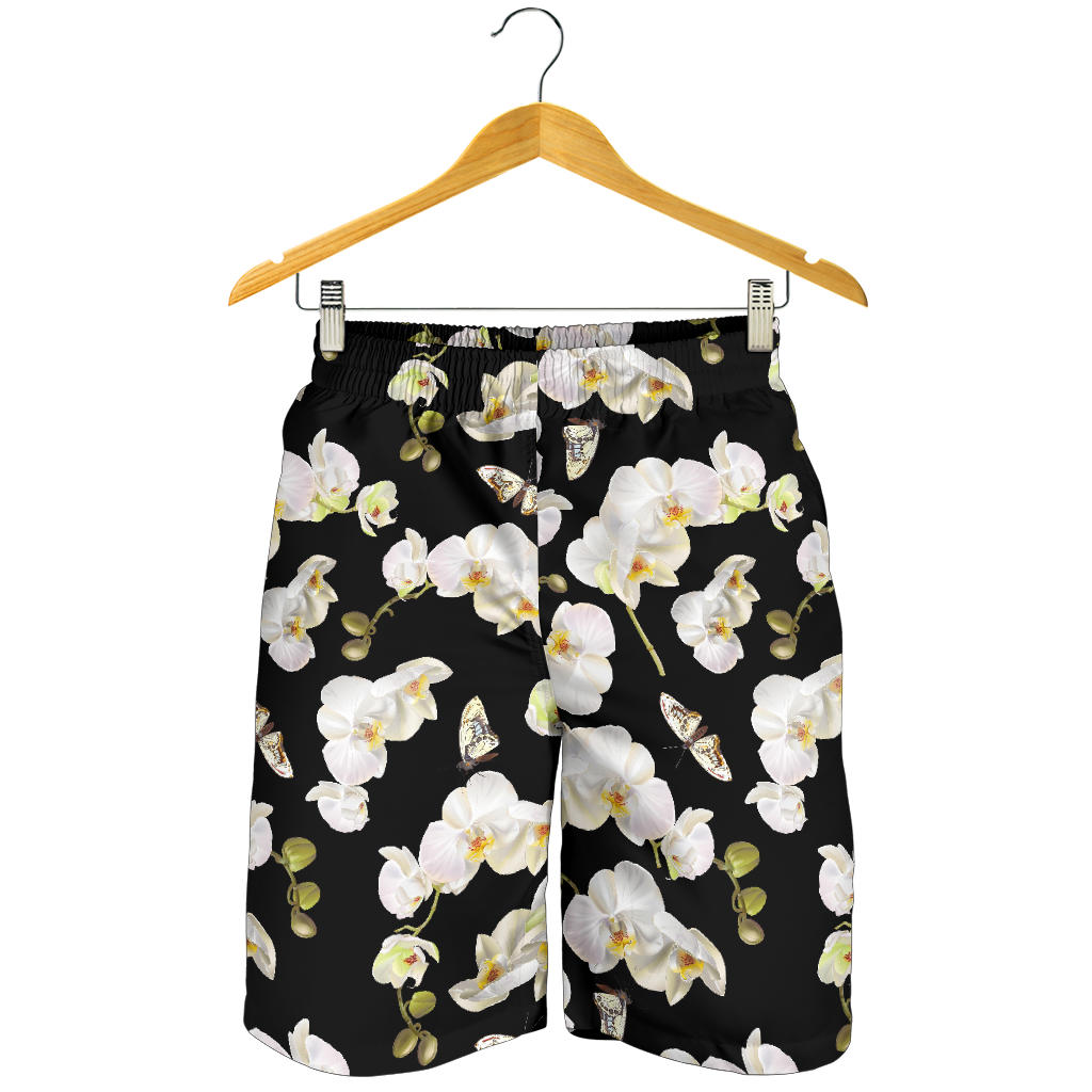 Orchid White Pattern Print Design OR011 Mens Shorts