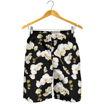 Orchid White Pattern Print Design OR011 Mens Shorts