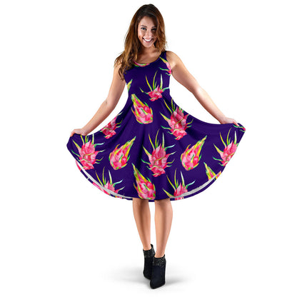 Dragonfruit Pattern Print Design DF02 Midi Dress