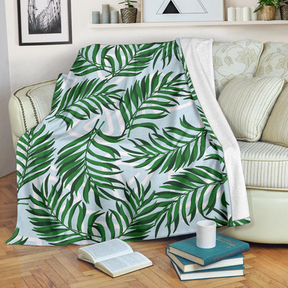 Palm Leaves Pattern Print Design PL06 Fleece Blanket