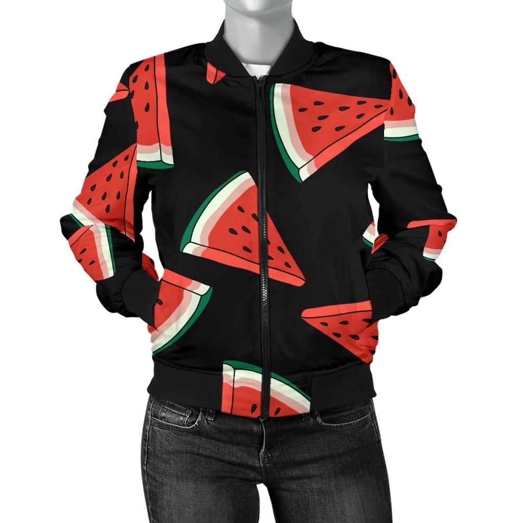 Watermelon Pattern Print Design WM01 Women Bomber Jacket