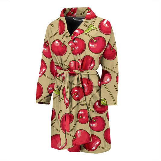Cherry Pattern Print Design CH05 Men Bathrobe