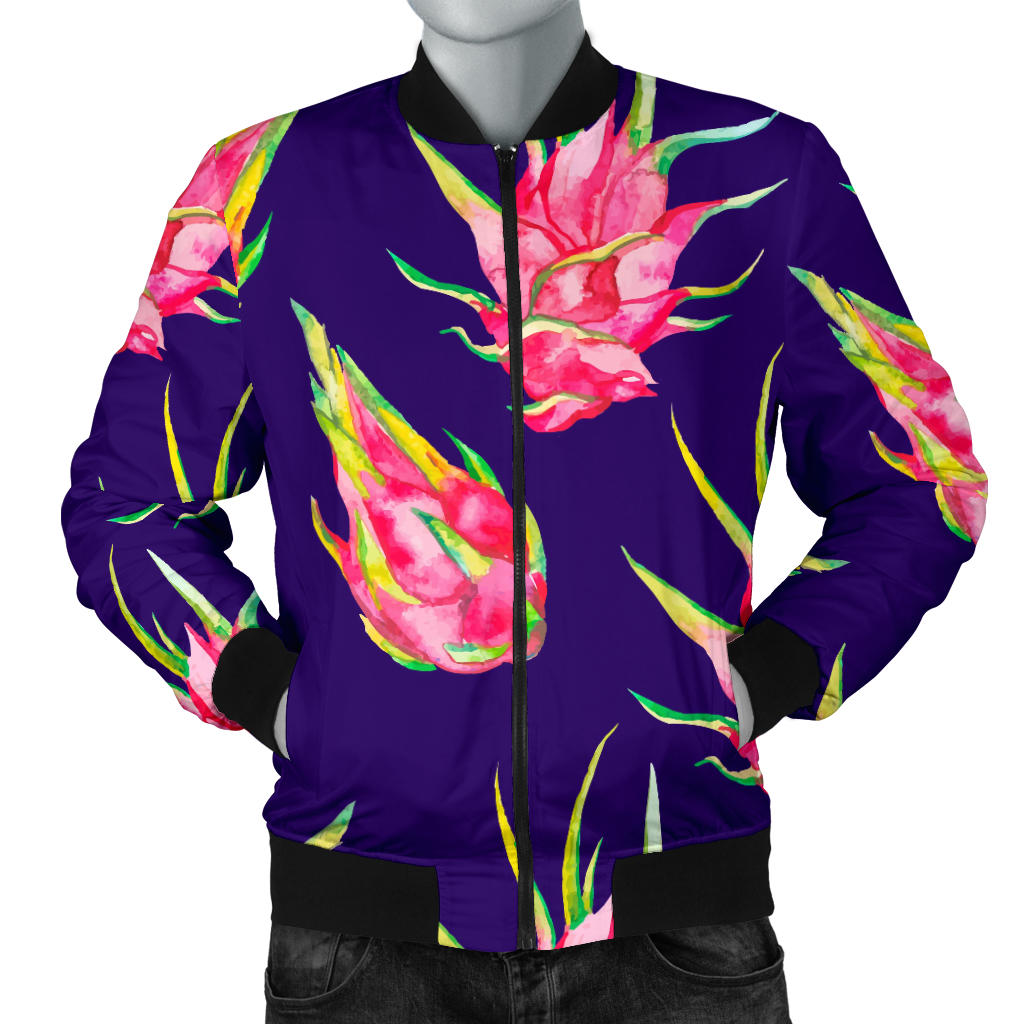 Dragonfruit Pattern Print Design DF02 Men Bomber Jacket