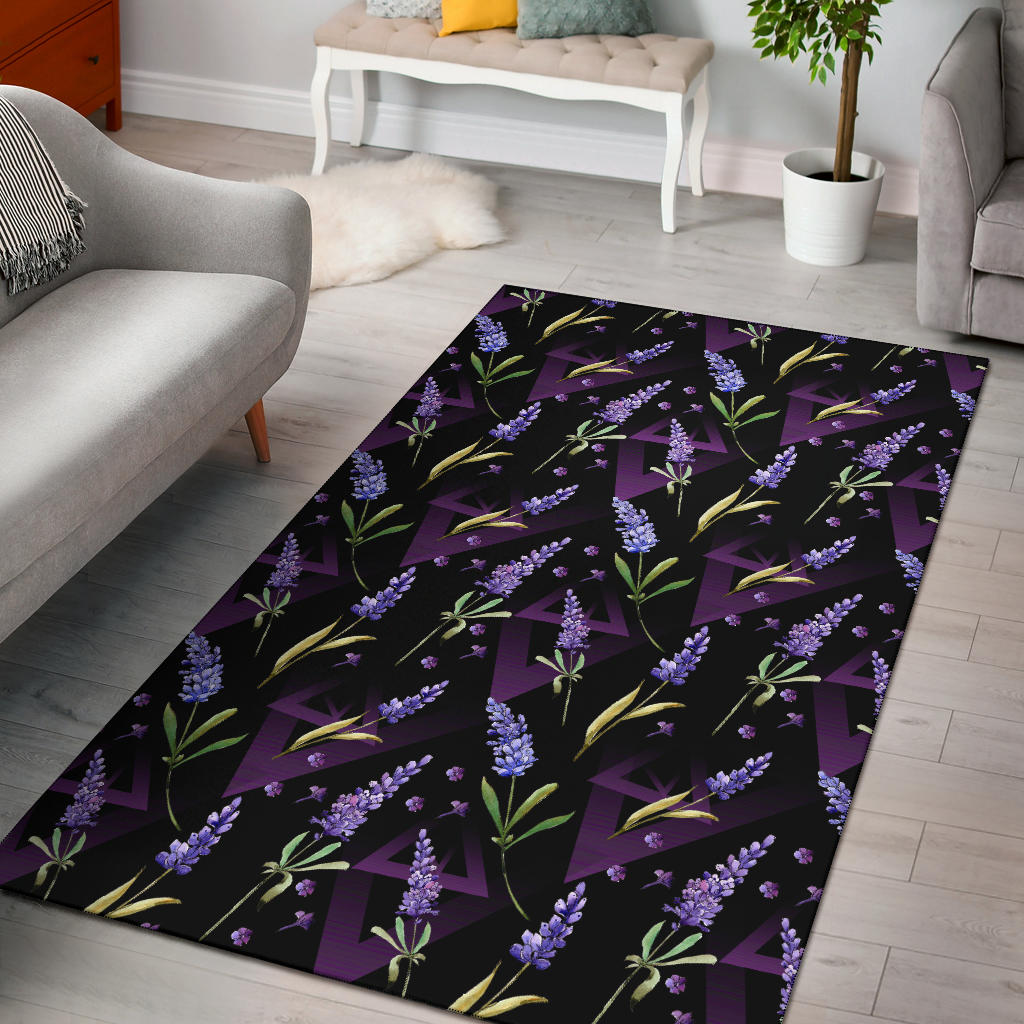 Lavender Pattern Print Design LV07 Area Rugs