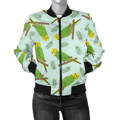 Budgerigar Pattern Print Design 04 Women's Bomber Jacket