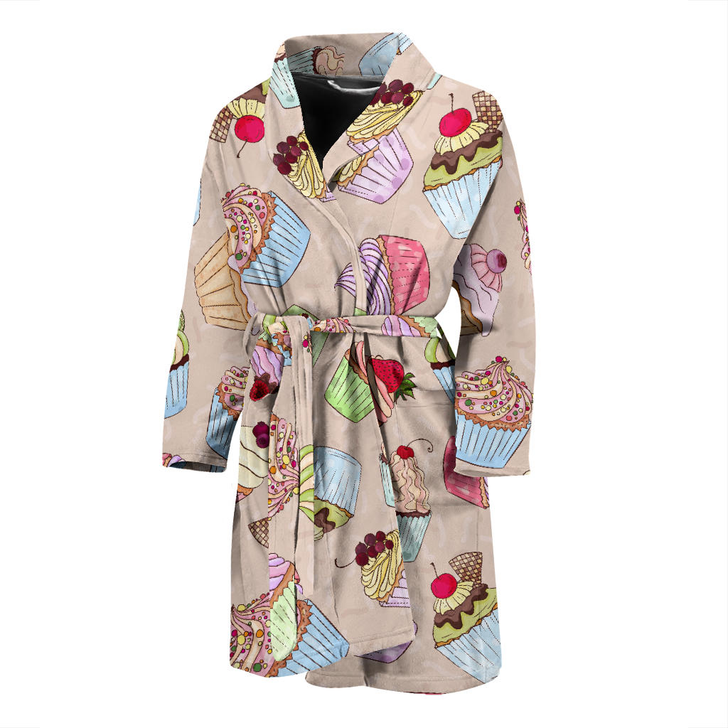 Cupcake Pattern Print Design CP06 Men Bathrobe