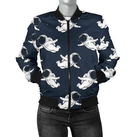 Astronaut Pattern Print Design 02 Women's Bomber Jacket