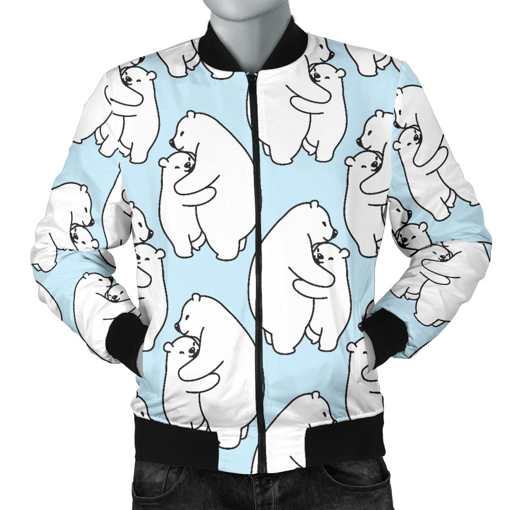 Polar Bear Pattern Print Design PB08 Men Bomber Jacket