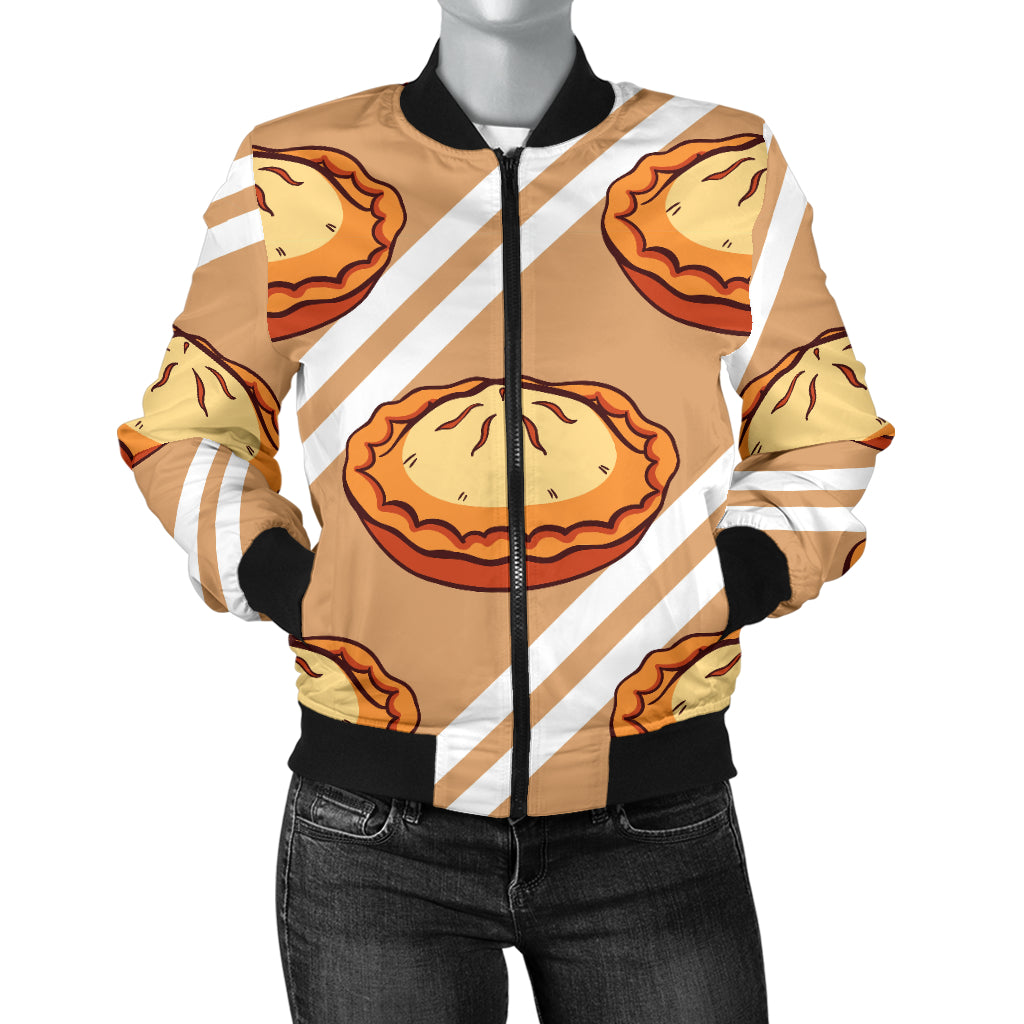 Pie Pattern Print Design A02 Women's Bomber Jacket