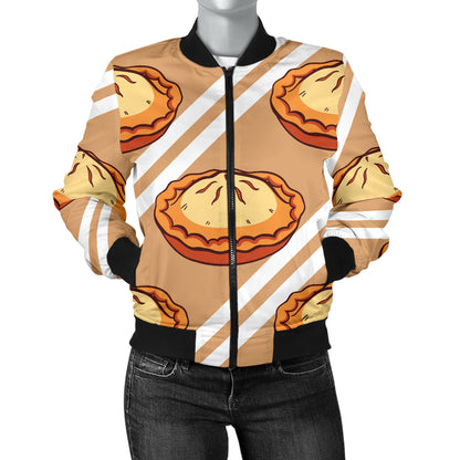 Pie Pattern Print Design A02 Women's Bomber Jacket